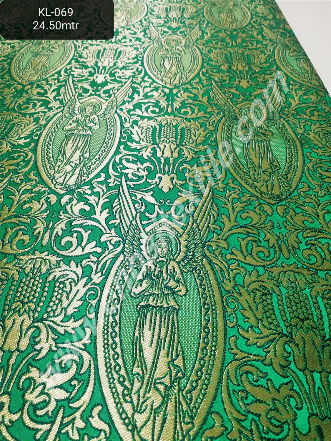 KL-069 Green-Gold Brocade Fabrics